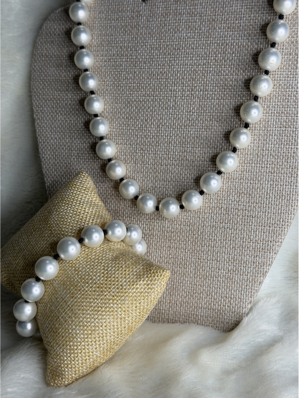 RARE Silpada Retired Hand Knotted Pearl Set - N1074 Necklace & B1075 Bracelet